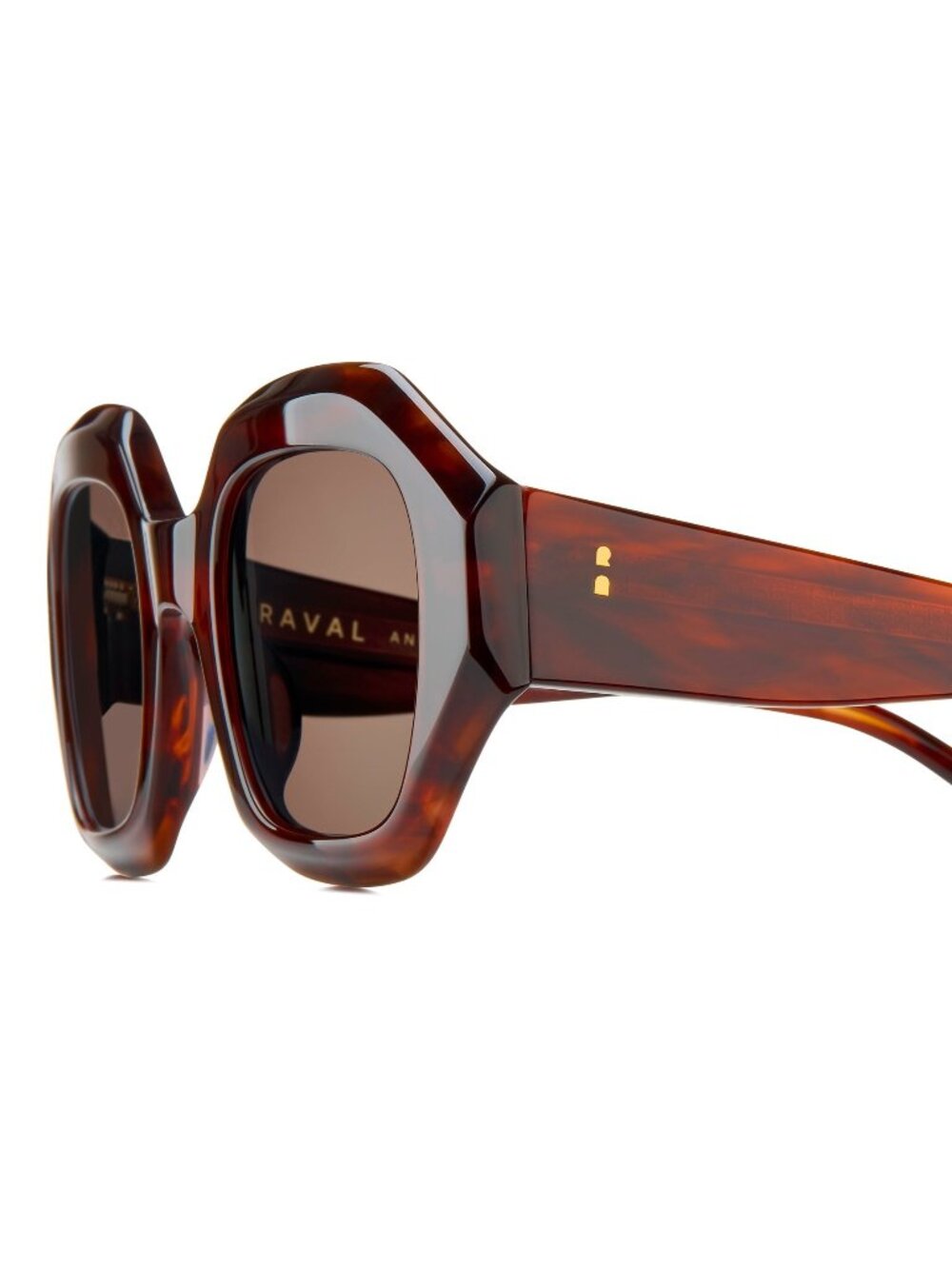 New Raval Eyewear Women's Sunglasses Havana Square Brown Lens Acetate Frame PENI